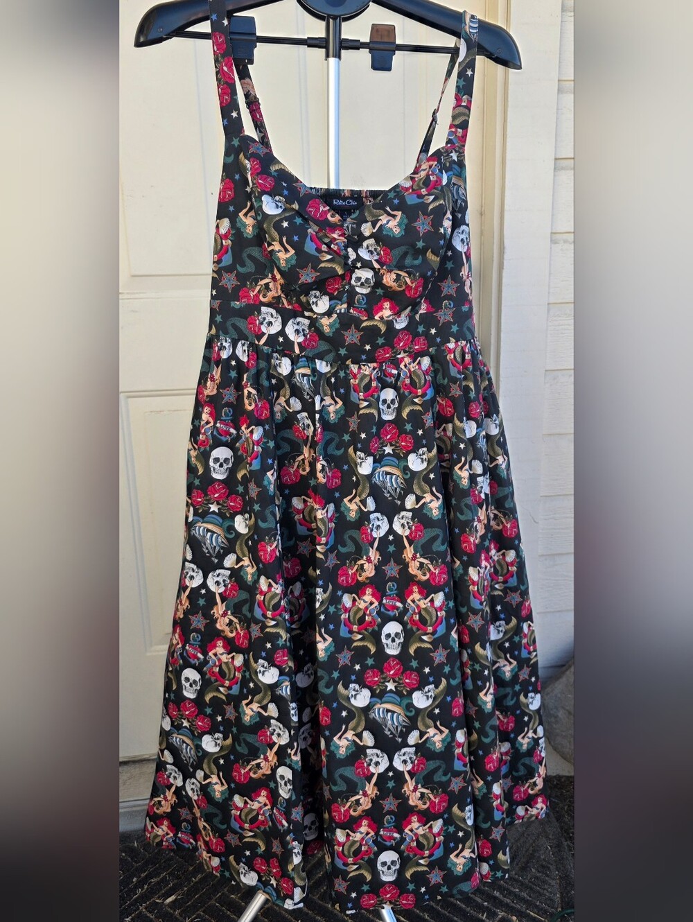 NWT Torrid Retro Chic Mermaid Skull Flower Sun Dress Plus Size 1